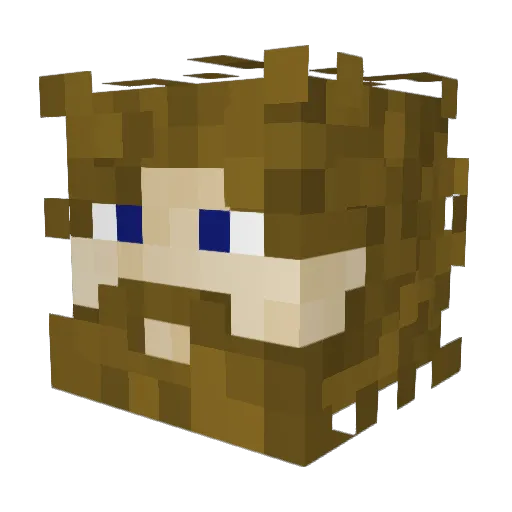 Neco_ArcREAL Minecraft avatar head, 3D render