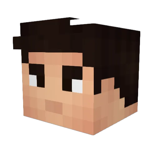 Necoultra Minecraft avatar head, 3D render