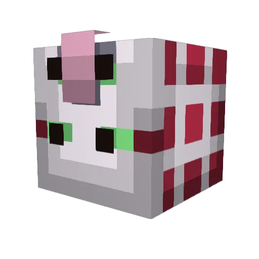 Necriotic Minecraft avatar head, 3D render