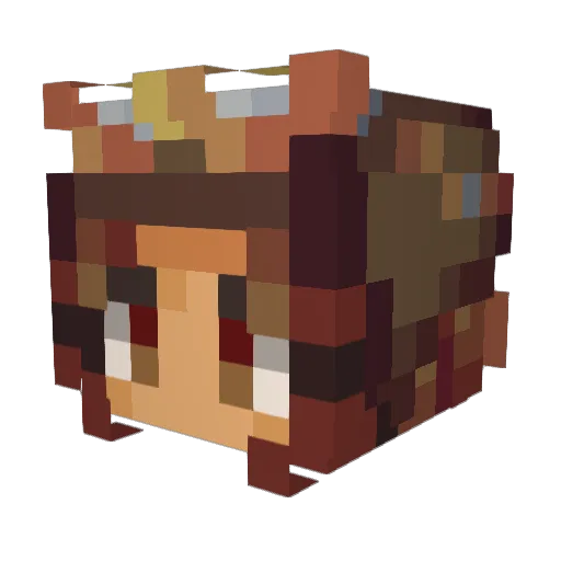 NecroAsh Minecraft avatar head, 3D render