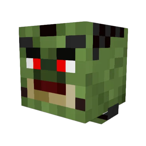 NecroSliver Minecraft avatar head, 3D render