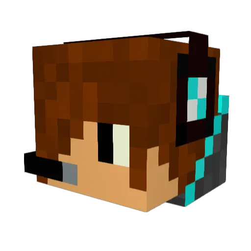 Necroft Minecraft avatar head, 3D render