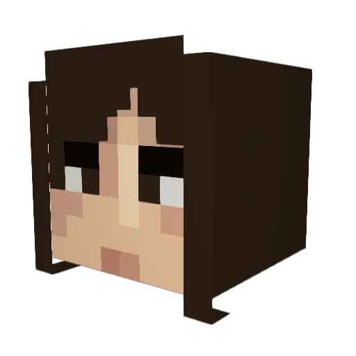 Necrokuushi Minecraft avatar head, 3D render