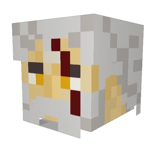 Necrone_ Minecraft avatar head, 3D render