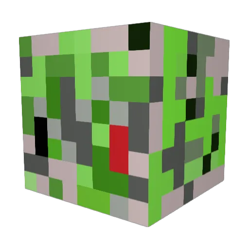 Necrotic_0 Minecraft avatar head, 3D render