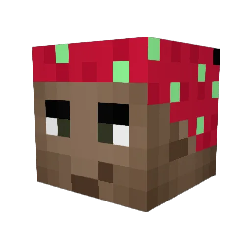 Necund Minecraft avatar head, 3D render