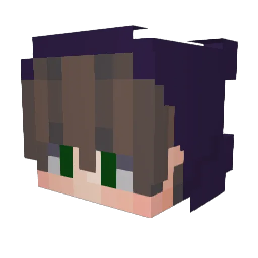 Nederitta Minecraft avatar head, 3D render