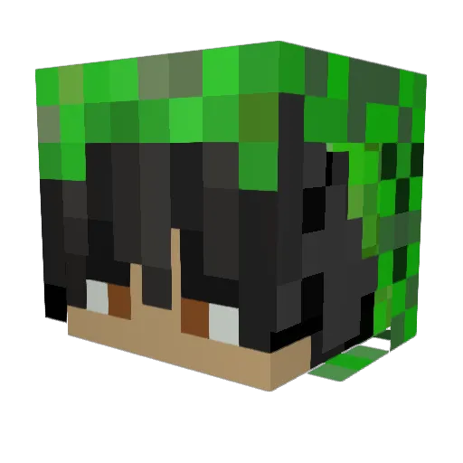 Nedfaded Minecraft avatar head, 3D render
