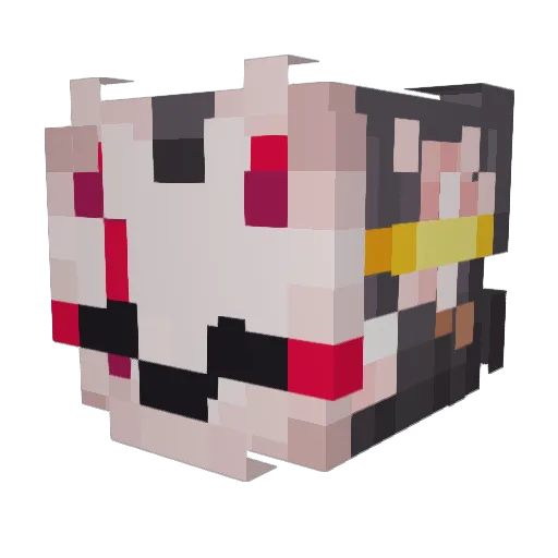 NedoCHAN Minecraft avatar head, 3D render