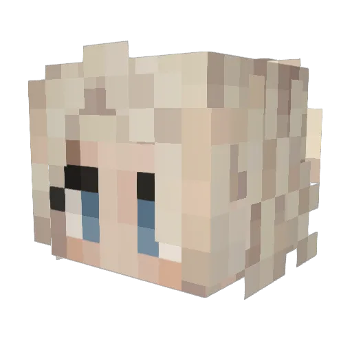 Nedya Minecraft avatar head, 3D render