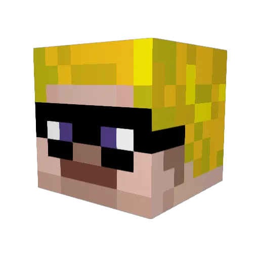 NeeBone Minecraft avatar head, 3D render