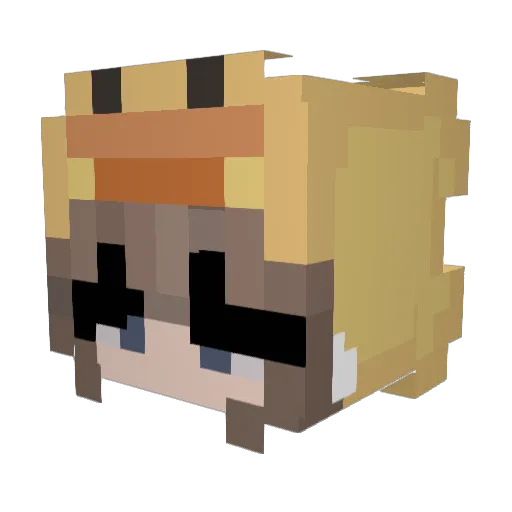 NeeTea Minecraft avatar head, 3D render