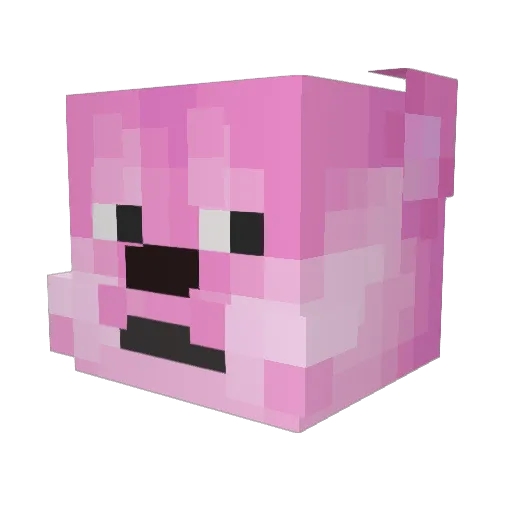 Neecap Minecraft avatar head, 3D render