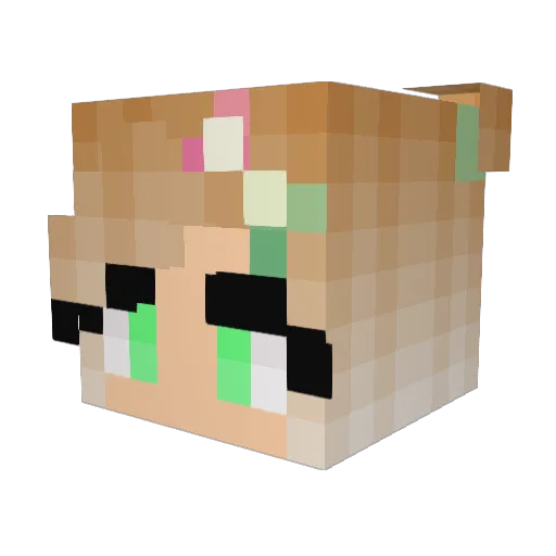 NeedCookie Minecraft avatar head, 3D render