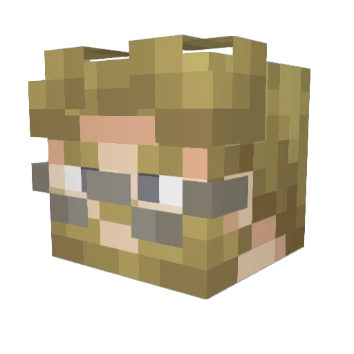 Needus Minecraft avatar head, 3D render
