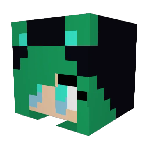 NeedyFood Minecraft avatar head, 3D render