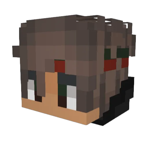 Neeeeeon Minecraft avatar head, 3D render