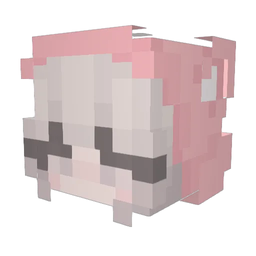 Neeggow Minecraft avatar head, 3D render