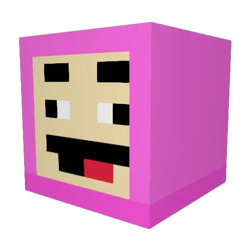 Neeguz Minecraft avatar head, 3D render