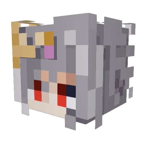 NeekoGL Minecraft avatar head, 3D render