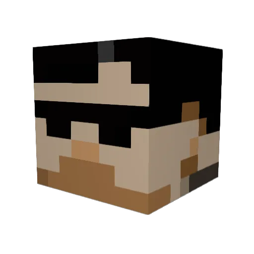 Neemine Minecraft avatar head, 3D render
