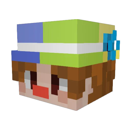 Neewall Minecraft avatar head, 3D render