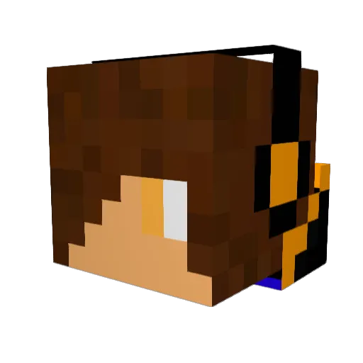 Nefelios Minecraft avatar head, 3D render