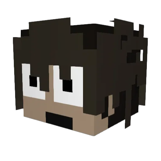 Neferyy Minecraft avatar head, 3D render
