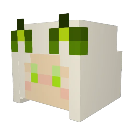 Neflia Minecraft avatar head, 3D render
