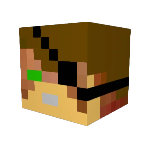 Nefreon Minecraft avatar head, 3D render