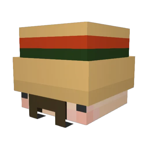 Neftlix Minecraft avatar head, 3D render