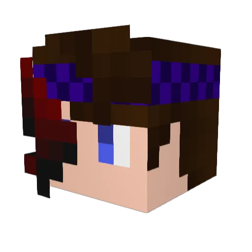 Nefyro Minecraft avatar head, 3D render