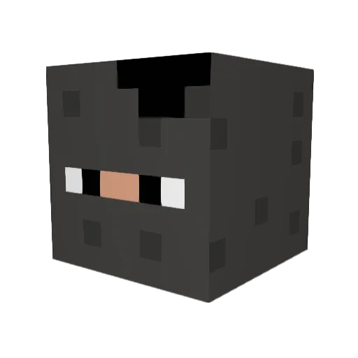 NegKx Minecraft avatar head, 3D render