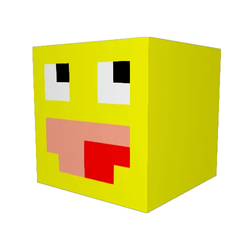 Negaku Minecraft avatar head, 3D render