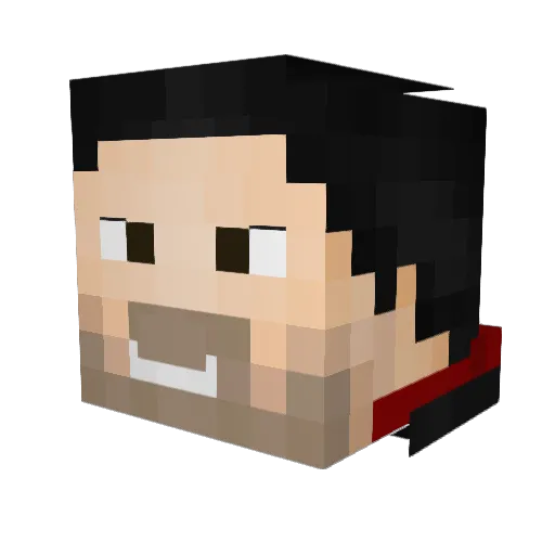 Negan44 Minecraft avatar head, 3D render