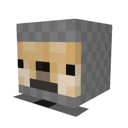 NeganTWD Minecraft avatar head, 3D render
