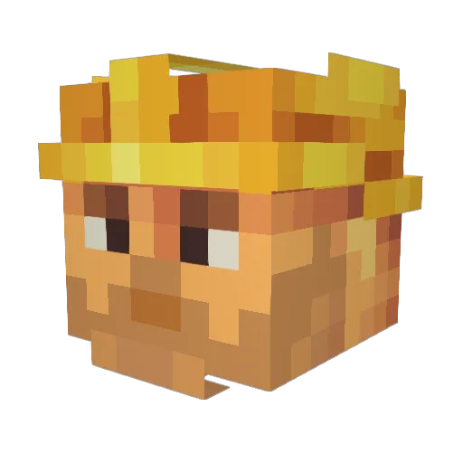 Negat0 Minecraft avatar head, 3D render