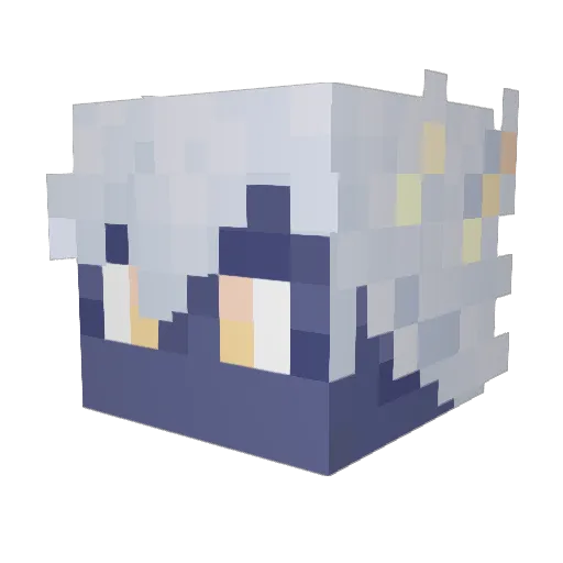 Negatia Minecraft avatar head, 3D render