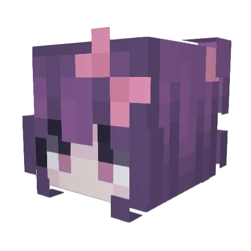 Negativado Minecraft avatar head, 3D render