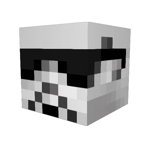 Negative_001 Minecraft avatar head, 3D render