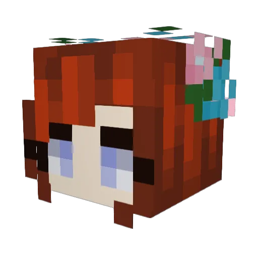 Negative_Muffin Minecraft avatar head, 3D render