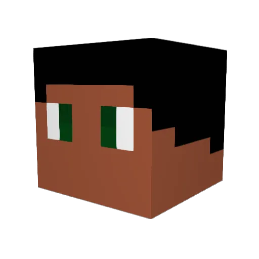 Negativety Minecraft avatar head, 3D render