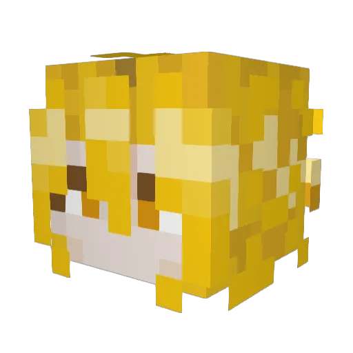Negativos Minecraft avatar head, 3D render