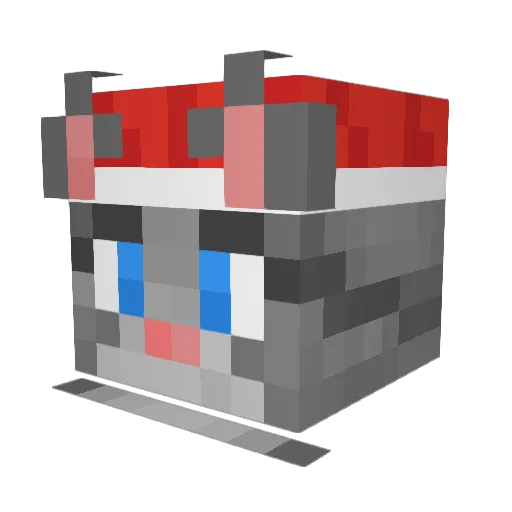 Negatorto Minecraft avatar head, 3D render