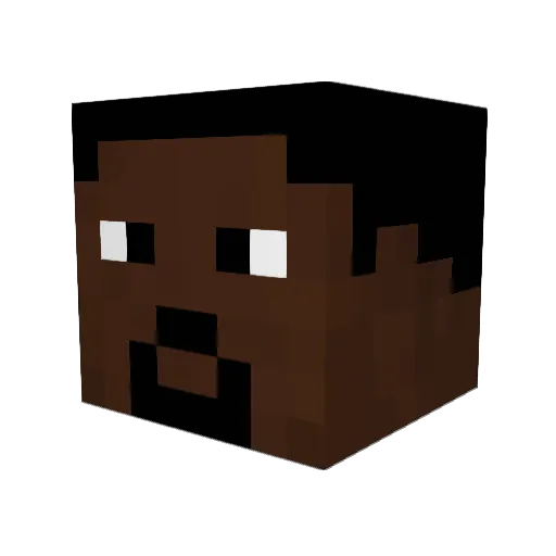 Neggings Minecraft avatar head, 3D render