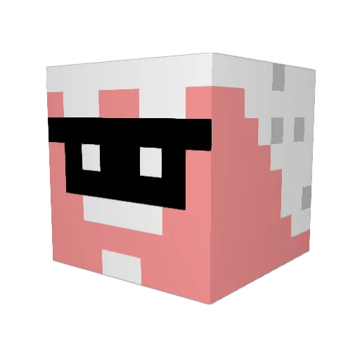 Negnelfi Minecraft avatar head, 3D render