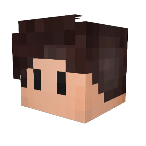 Negrinh0 Minecraft avatar head, 3D render