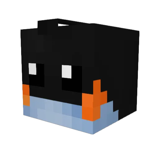 Negro019 Minecraft avatar head, 3D render
