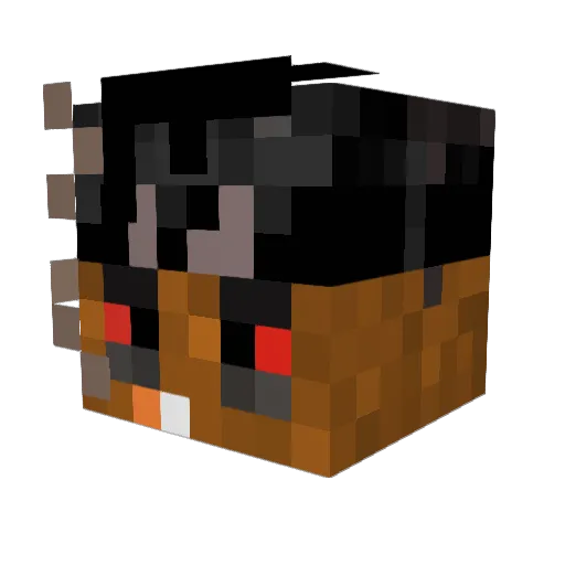 NegroFlores Minecraft avatar head, 3D render