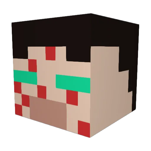 Negro_2 Minecraft avatar head, 3D render